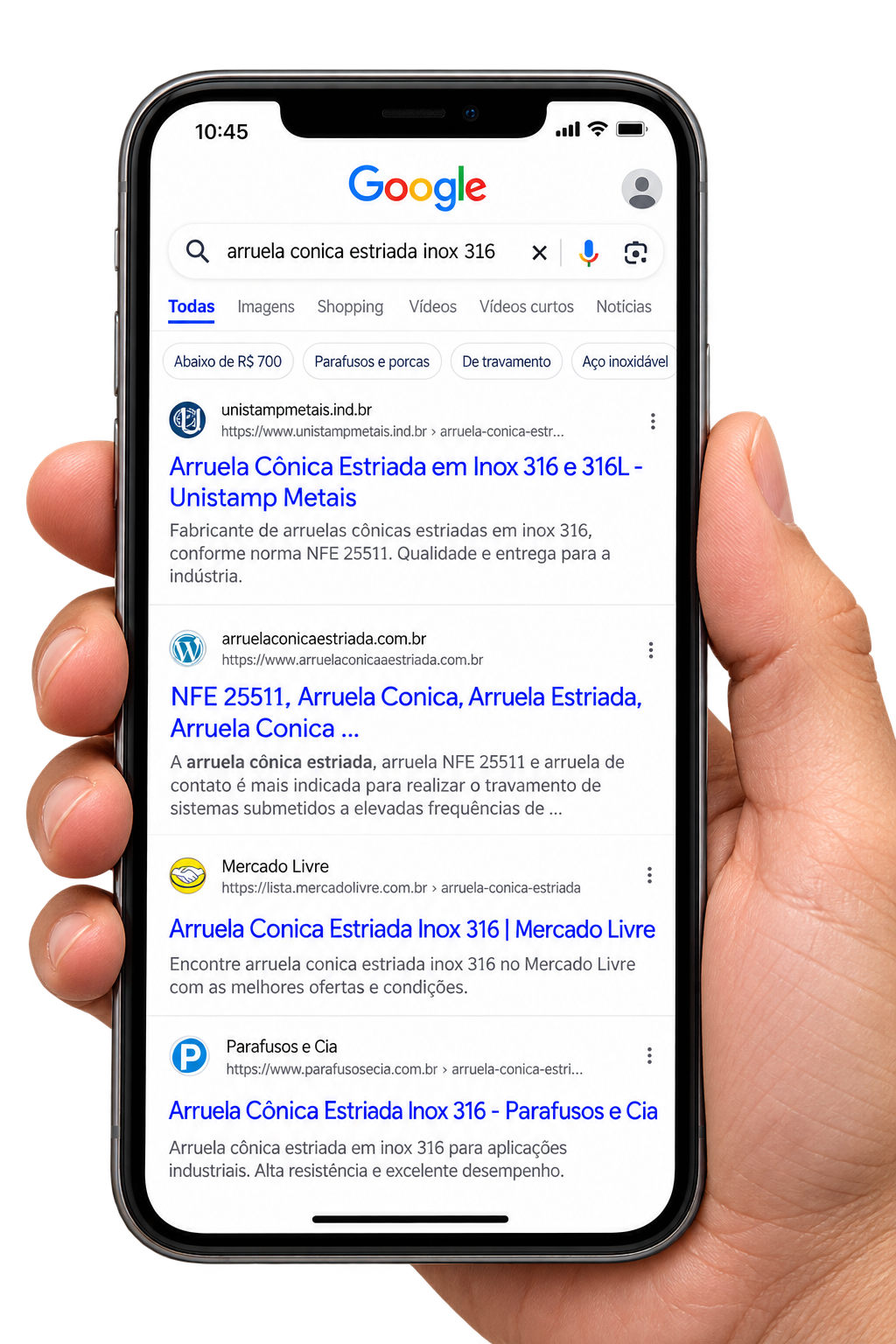 Pesquisa da Axion Gold sendo realizada em um celular